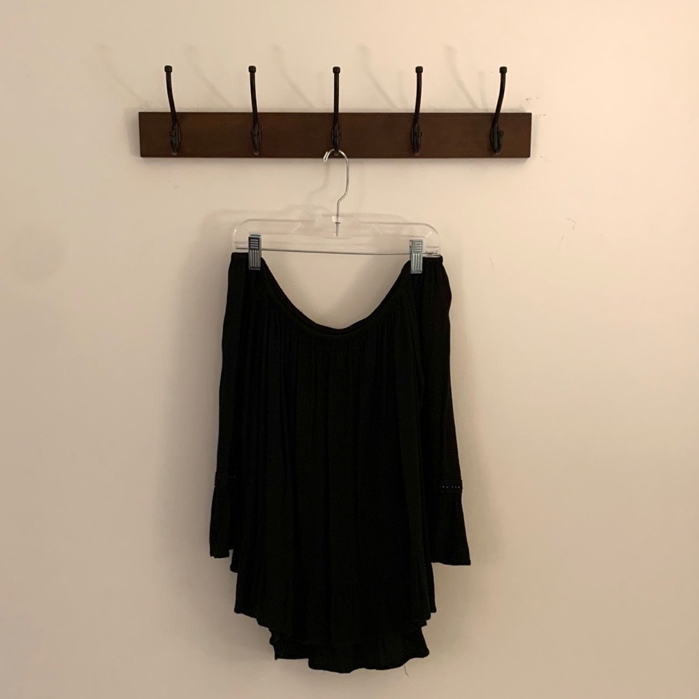 Black off-shoulder top